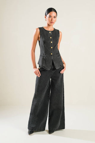 MYSTIC SANDS DENIM VEST - By Baano