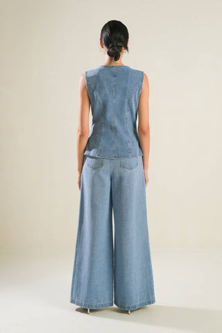 ADVENTURE AWAITS DENIM VEST - By Baano