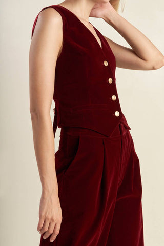 COY CHARM VELVET VEST - By Baano