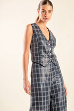 TRAVELING FAR NAVY SEQUIN VEST - By Baano