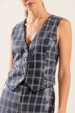TRAVELING FAR NAVY SEQUIN VEST - By Baano