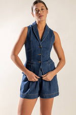 SPRING ROMANCE DENIM VEST - By Baano