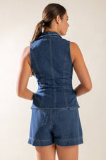 SPRING ROMANCE DENIM VEST - By Baano