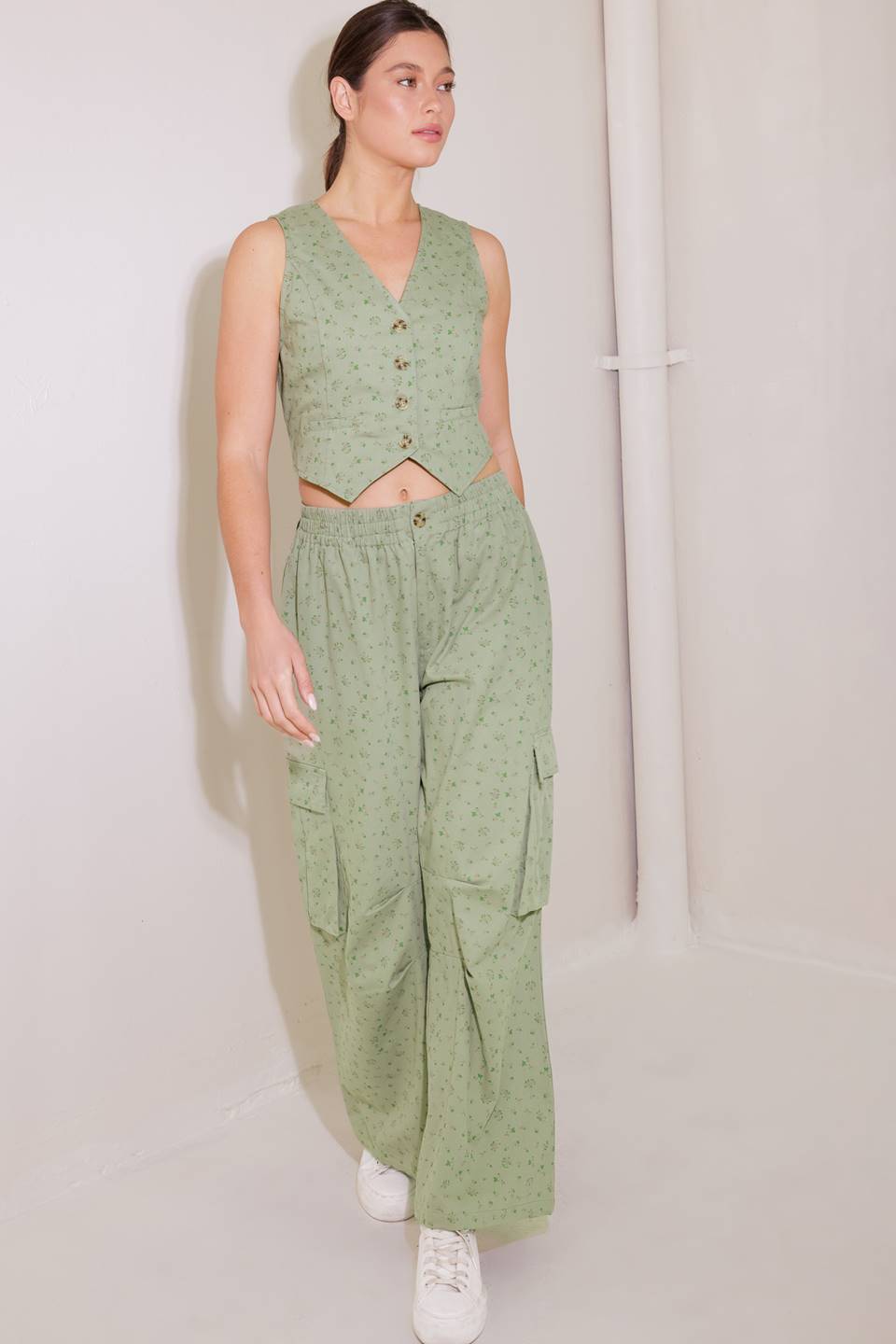 DRIFTING CURRENTS OLIVE WOVEN VEST - By Baano