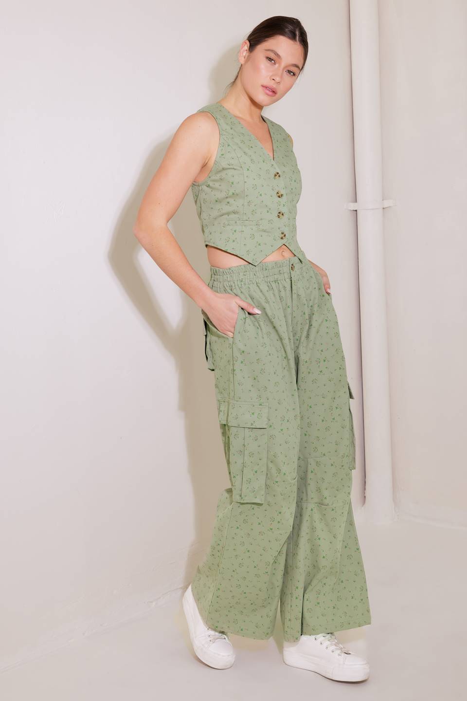 DRIFTING CURRENTS OLIVE WOVEN VEST - By Baano