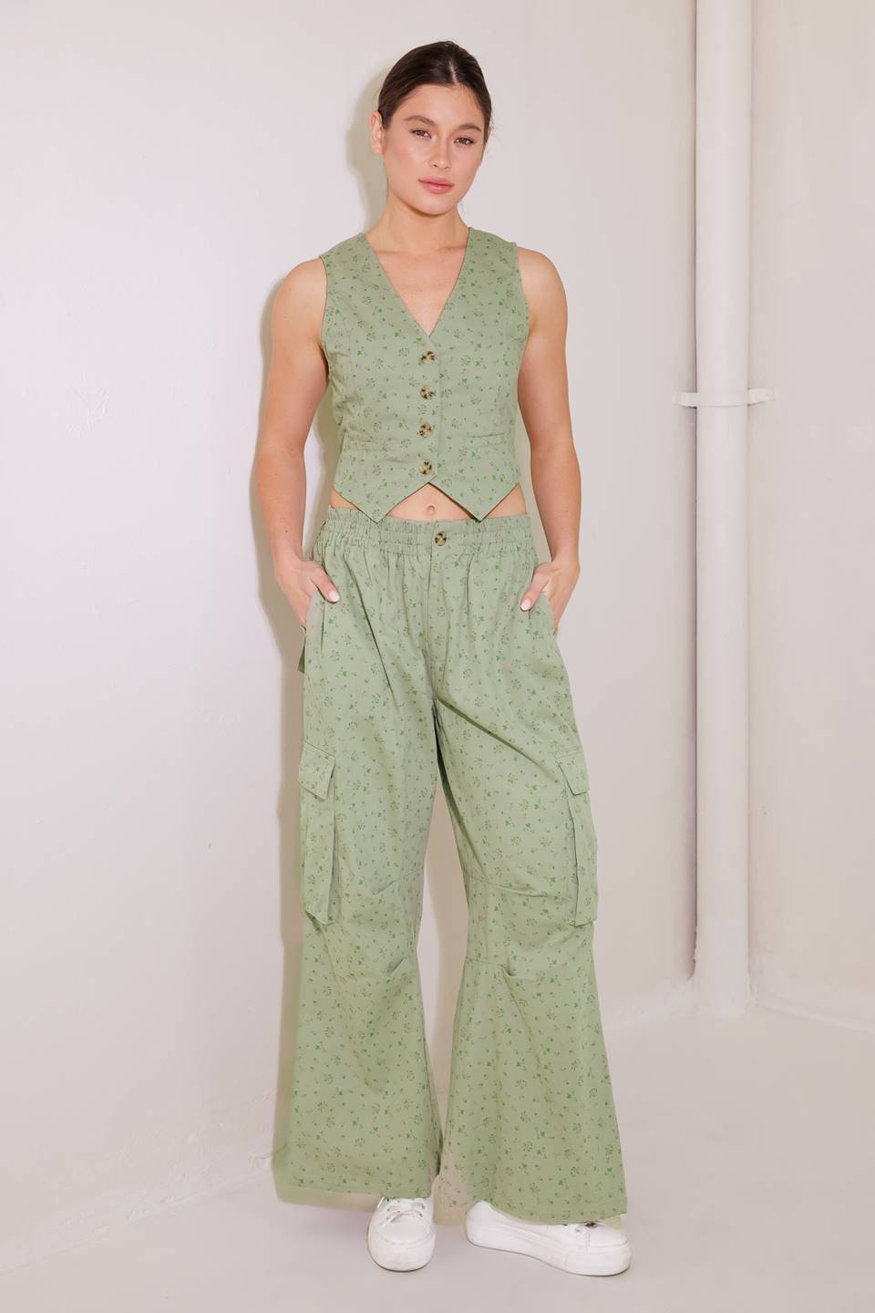 DRIFTING CURRENTS OLIVE WOVEN VEST - By Baano