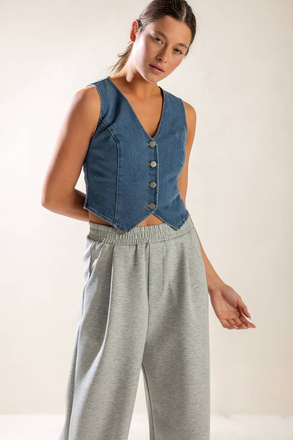 ISLAND DAYDREAMS DENIM VEST - By Baano