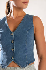 ISLAND DAYDREAMS DENIM VEST - By Baano