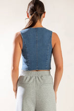 ISLAND DAYDREAMS DENIM VEST - By Baano