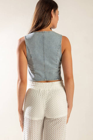 KICK IT WITH ME DENIM VEST - By Baano