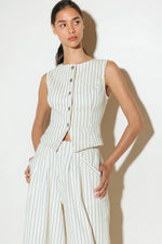 COFFEE RUN STRIPED WOVEN VEST - By Baano