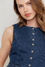 COFFEE PETAL DENIM VEST - By Baano