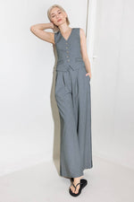 SMILE BRIGHT IN GREY WOVEN VEST - By Baano