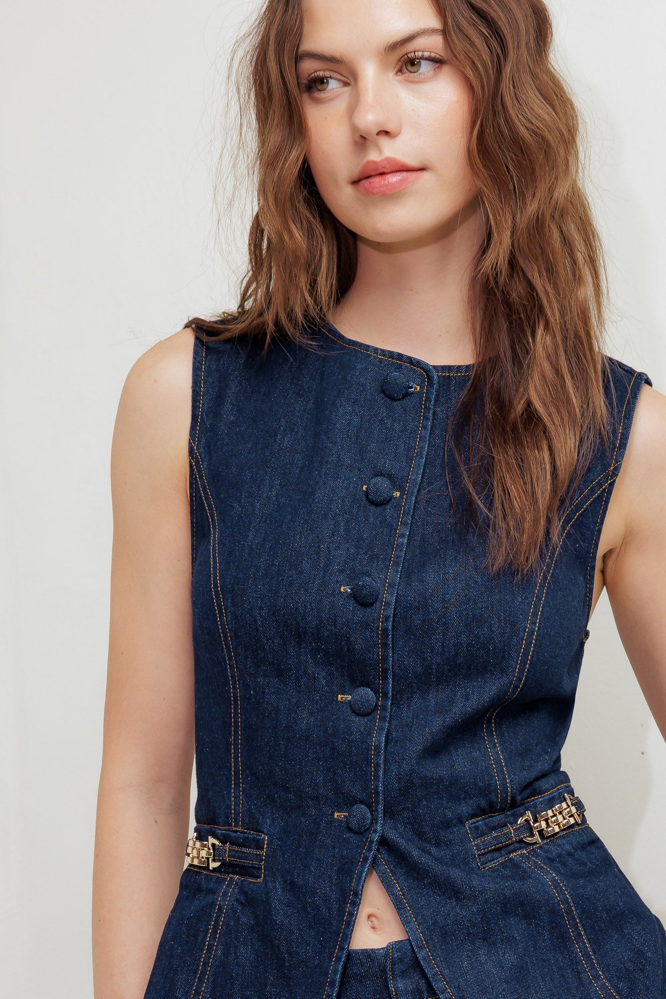 INDIGO ICON DENIM VEST - By Baano