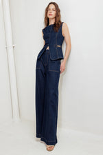 INDIGO ICON DENIM VEST - By Baano