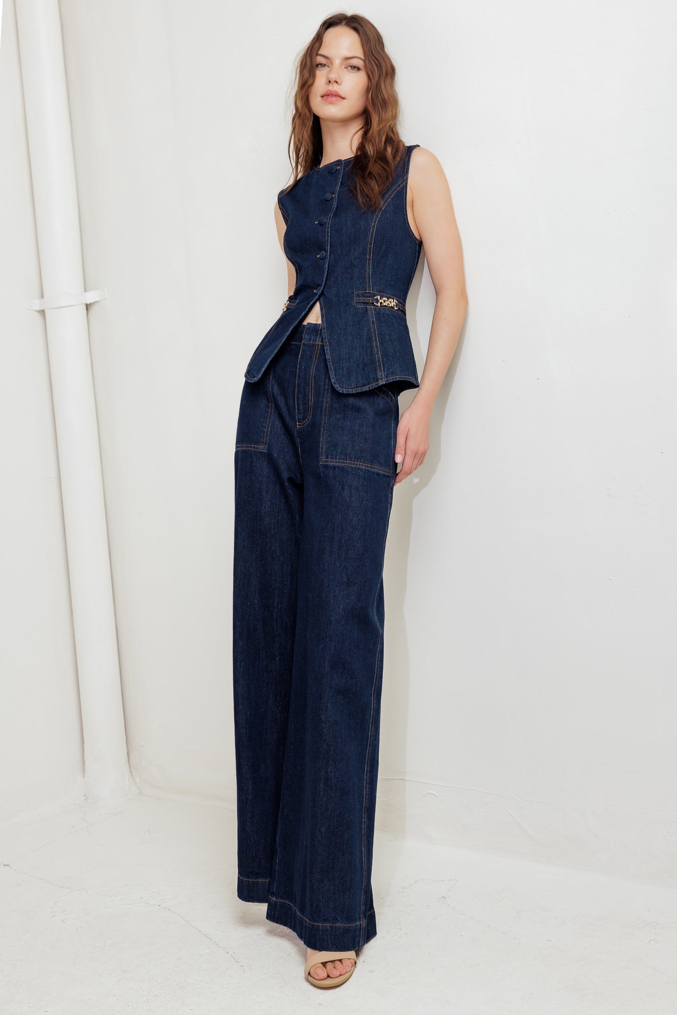 INDIGO ICON DENIM VEST - By Baano