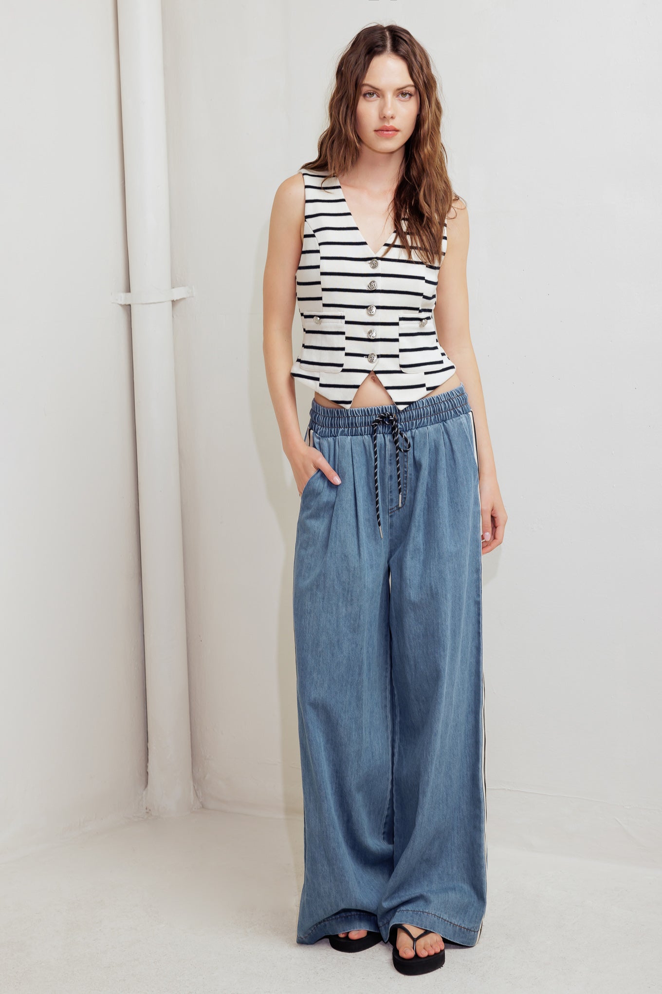 MARINE CHIC WOVEN VEST - By Baano