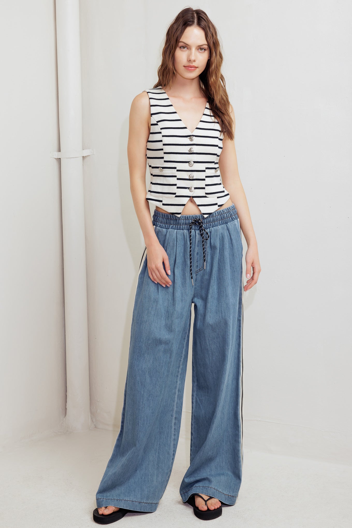 MARINE CHIC WOVEN VEST - By Baano