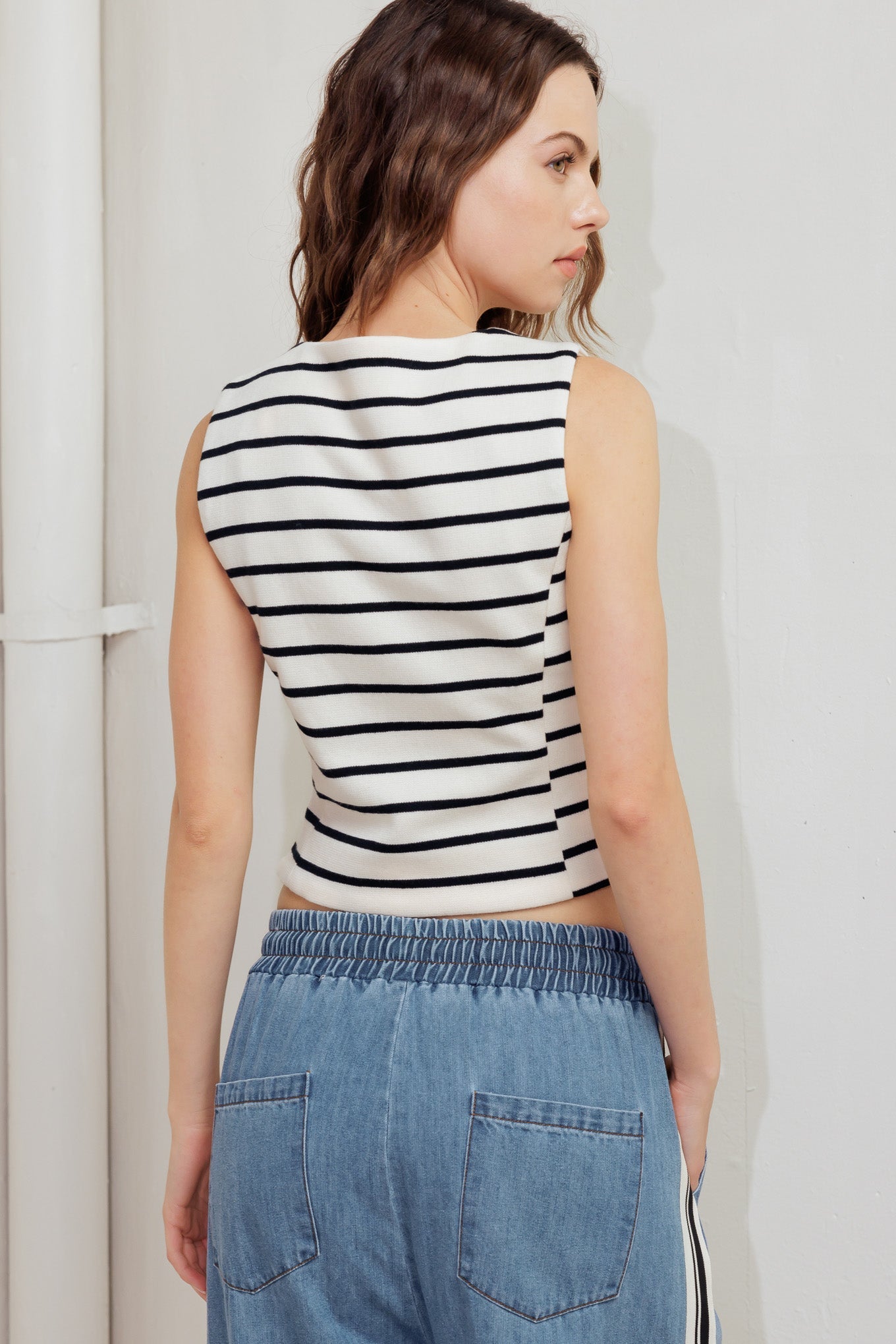 MARINE CHIC WOVEN VEST - By Baano