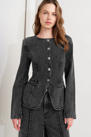 GRAPHITE MUSE DENIM JACKET - By Baano