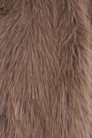 LONDON FLARE MOCHA FAUX FUR CROP JACKET