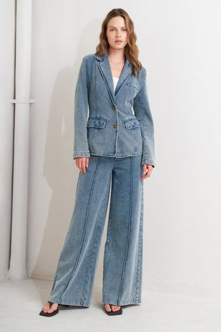 TAILORED FRAME FRENCH TERRY BLAZER - By Baano
