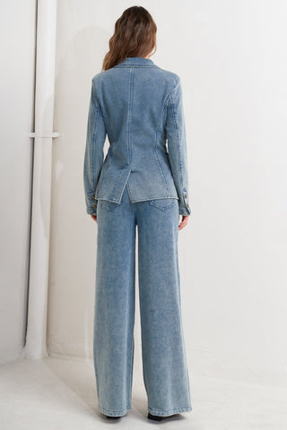 TAILORED FRAME FRENCH TERRY BLAZER - By Baano