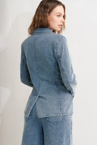 TAILORED FRAME FRENCH TERRY BLAZER - By Baano