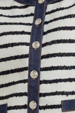 BONJOUR STRIPE WOVEN CROP JACKET - By Baano