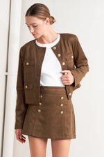 HERITAGE UTILITY FAUX SUEDE JACKET - By Baano