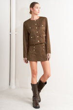 HERITAGE UTILITY FAUX SUEDE JACKET - By Baano