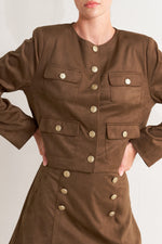 HERITAGE UTILITY FAUX SUEDE JACKET - By Baano