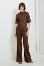 EFFORTLESS EDGE BROWN TWILL JACKET - By Baano