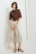 EFFORTLESS EDGE BROWN TWILL JACKET - By Baano