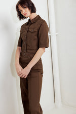 EFFORTLESS EDGE BROWN TWILL JACKET - By Baano