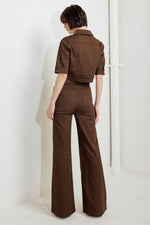 EFFORTLESS EDGE BROWN TWILL JACKET - By Baano