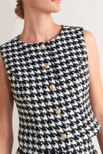 METRO ICON WOVEN HOUNDSTOOTH VEST - By Baano