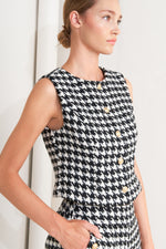METRO ICON WOVEN HOUNDSTOOTH VEST - By Baano