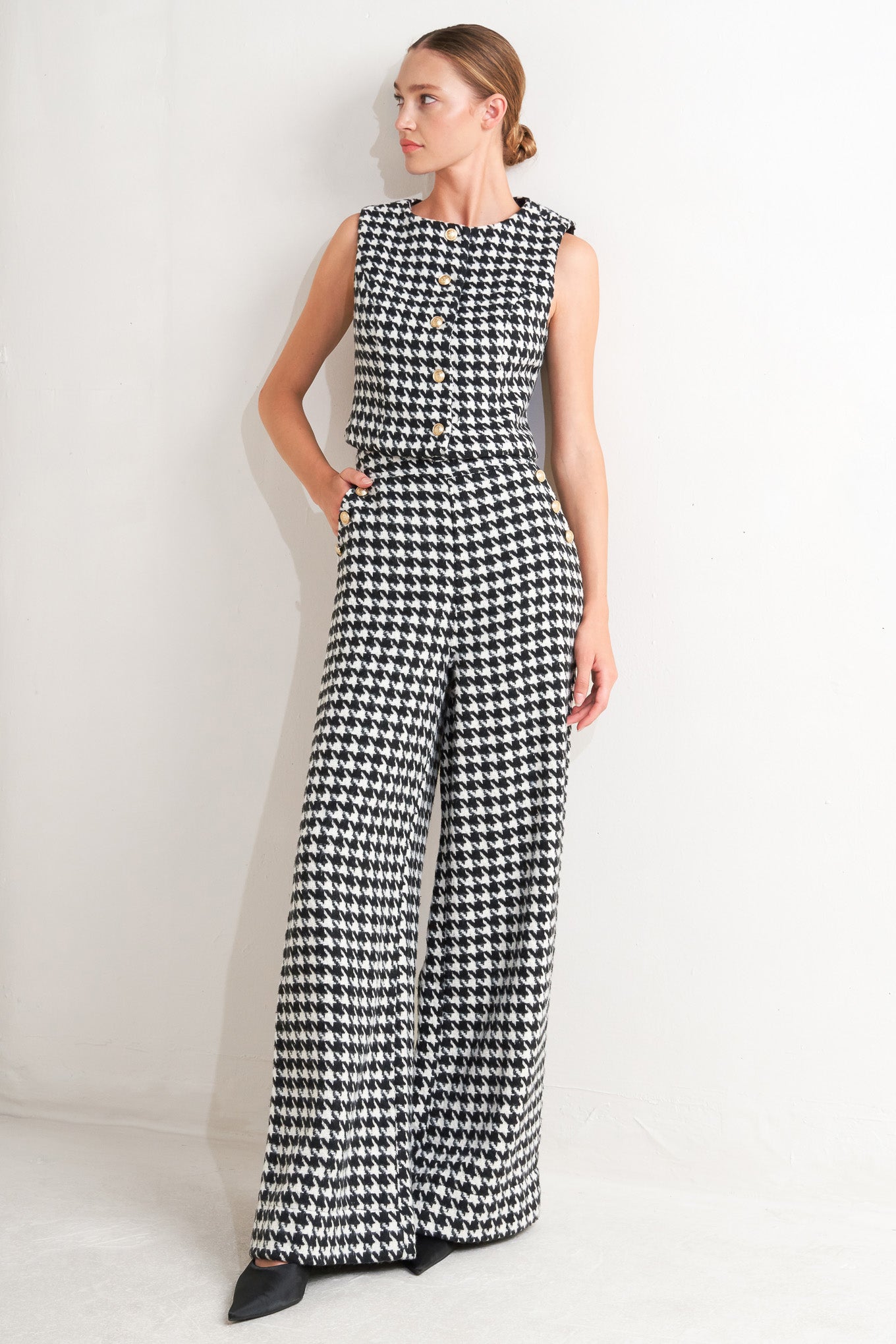 METRO ICON WOVEN HOUNDSTOOTH VEST - By Baano