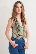 GLAM VENOM FAUX LEATHER VEST - By Baano