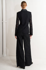 SHADOW GLAM WOVEN LACE BLAZER Flying Tomato