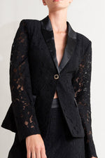 SHADOW GLAM WOVEN LACE BLAZER Flying Tomato
