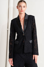 SHADOW GLAM WOVEN LACE BLAZER Flying Tomato