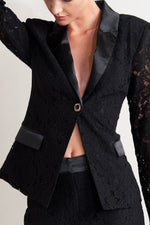 SHADOW GLAM WOVEN LACE BLAZER Flying Tomato