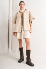 TIMELESS ELEGANCE WOVEN FELT CAPELET