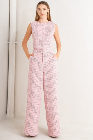 ROSÉ EDGE ENSEMBLE TWEED VEST