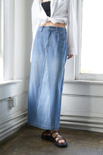 A LEAP OF FAITH MIDI DENIM SKIRT - By Baano