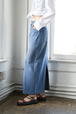 A LEAP OF FAITH MIDI DENIM SKIRT - By Baano