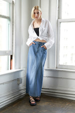 A LEAP OF FAITH MIDI DENIM SKIRT - By Baano