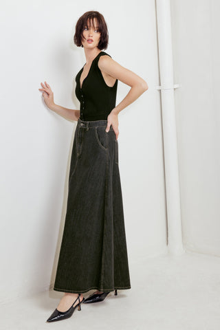 TRADING SECRETS DENIM SKIRT - By Baano